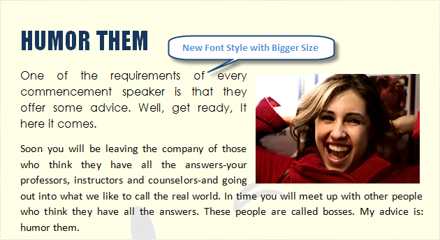 Word Text Font Style
