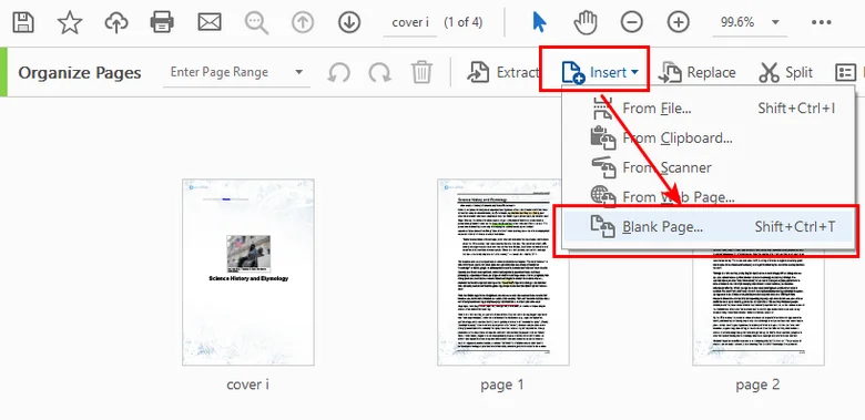 Leere Seite in PDF einfügen