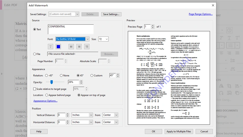 Adobe Acrobat Pro를 사용하여 PDF에 워터마크 추가하기