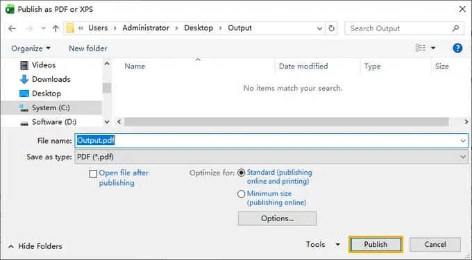 Click publish