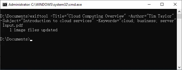 Modify required metadata fields using command line