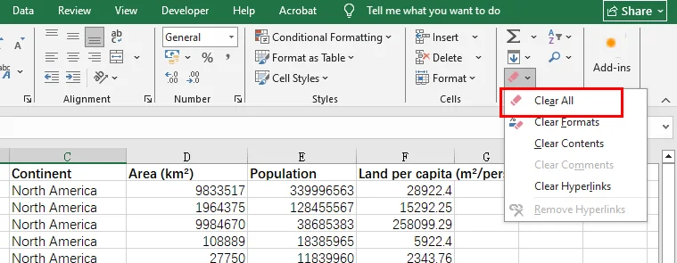 불필요한 서식을 모두 지워 Excel 파일 크기 줄이기