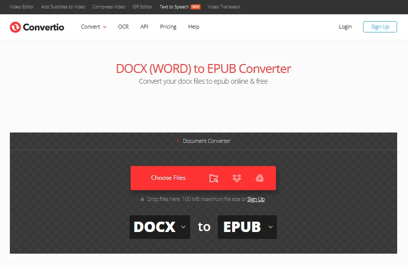 Convertir Word en EPUB en ligne gratuitement