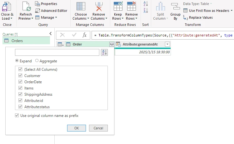 Excel Power Query Editor