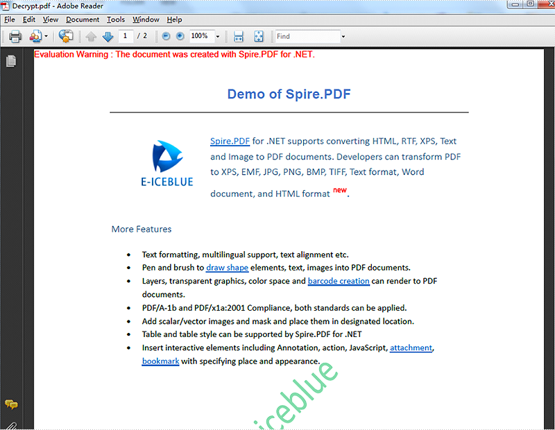 C＃加密和解密PDF文件