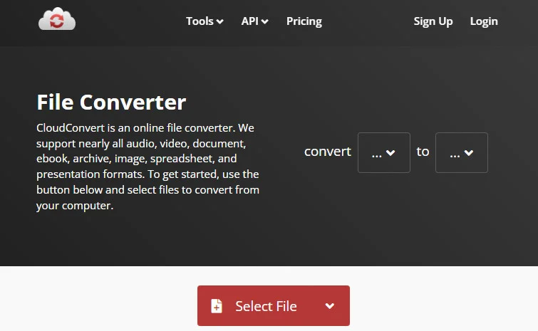 CloudConvert : une boîte à outils polyvalente pour convertir EPUB en texte