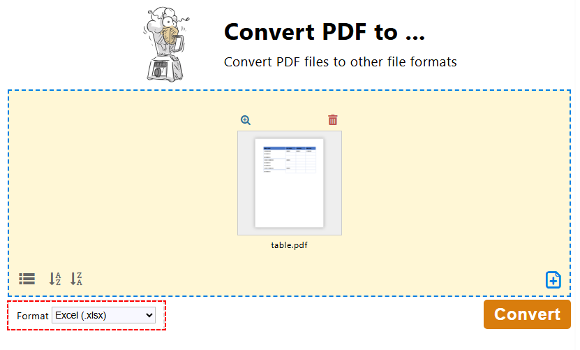 Бесплатный настольный конвертер PDF24 из PDF в XLSX