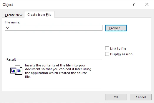 Objekt aus Datei in Microsoft Word erstellen
