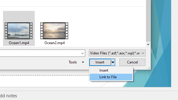 PowerPoint 파일에 연결