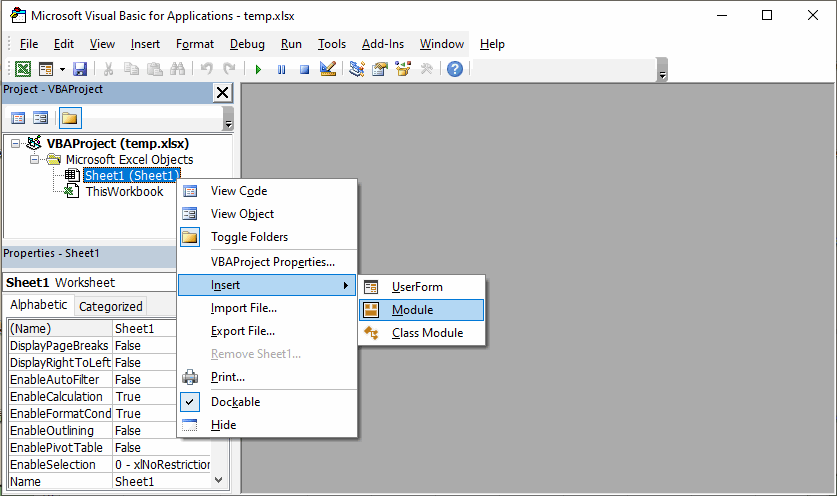 Modul für VBA einfügen