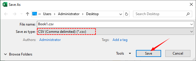 Excel Speichern unter CSV-Dateityp-Auswahl