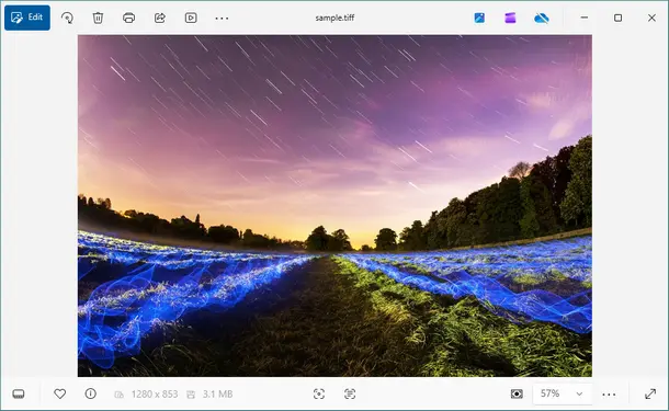Windows 사진에서 TIFF 열기