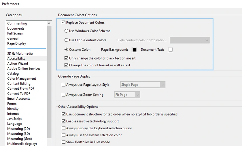Dark Mode Viewing in Adobe