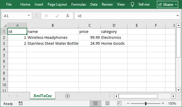 Konvertiertes XML in CSV mit Python und Free Spire.XLS