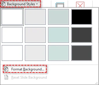 Greifen Sie auf die Einstellungen für Hintergrund formatieren im Folienmaster-Layout zu