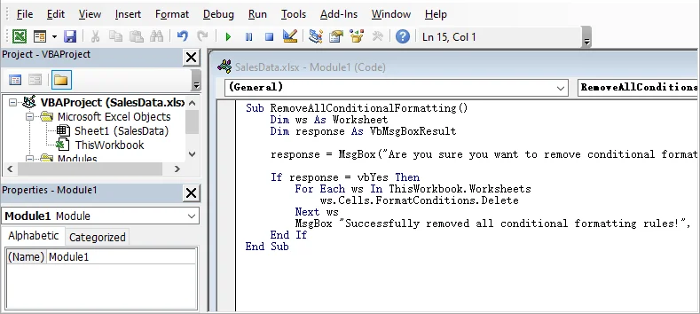 Macro VBA pour supprimer la mise en forme conditionnelle dans Excel
