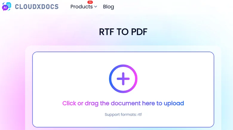 CLOUDXDOCS - бесплатный конвертер RTF в PDF
