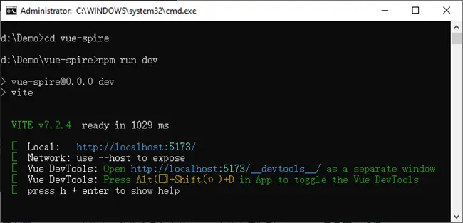 Start development server