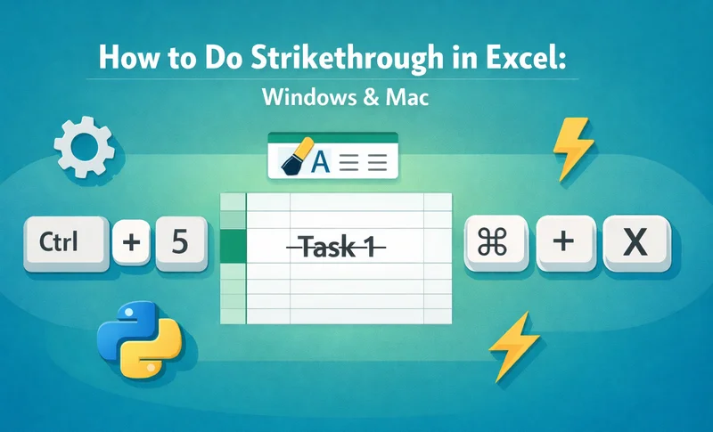 Comment barrer du texte dans Excel - Méthodes pour Win et Mac
