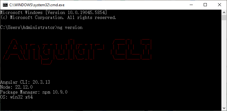 Verify the installed Angular CLI version information via command line
