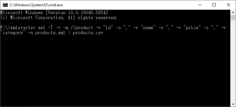Befehlszeilentool zum Exportieren von XML im CSV-Format
